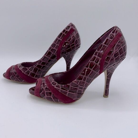 WHBM Size 6M Shoes Heels Pumps Shoes Maddox Faux Alligator - Picture 2 of 15